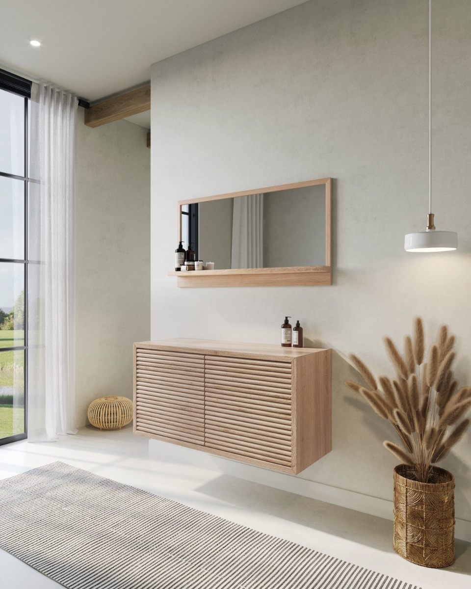 Zwevend badmeubel Leah | 4 laden Stokmotief front - view 3