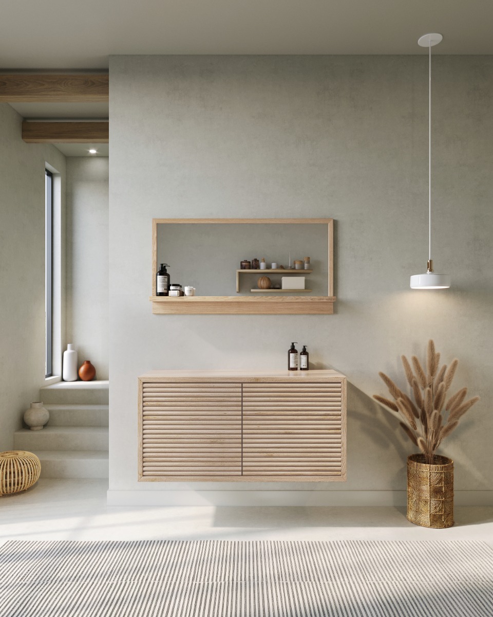 Zwevend badmeubel Leah | 4 laden Stokmotief front - view 4