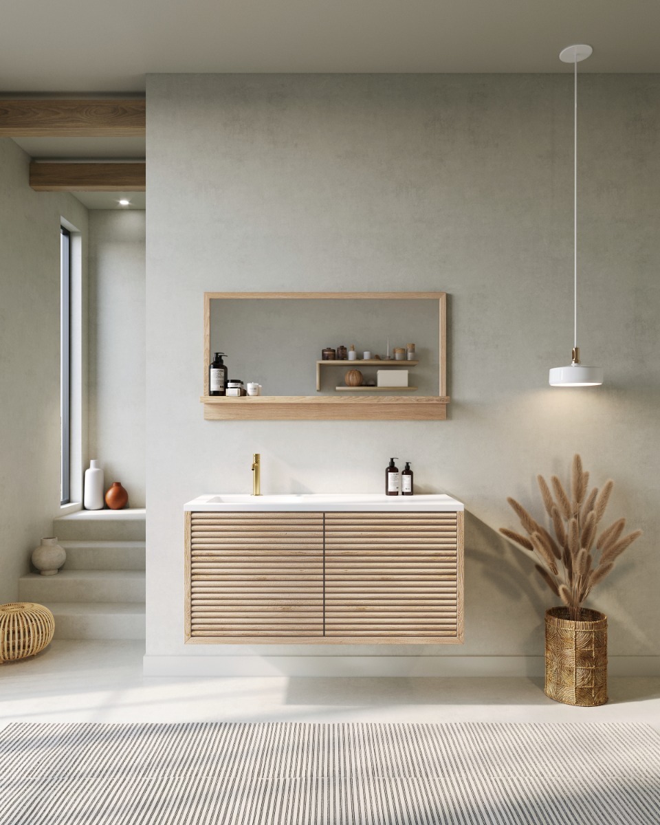 Zwevend badmeubel Leah | 4 laden Stokmotief front - alternate view