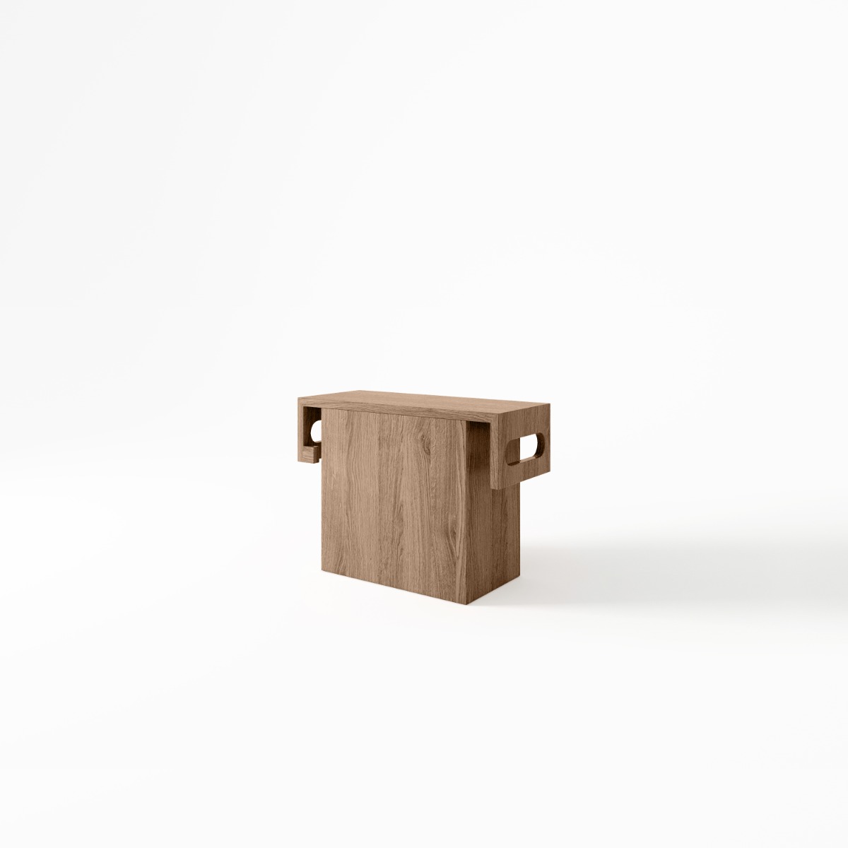 Fonteinmeubel James van massief eikenhout, compact toilet fontein meubel met strak ontwerp - alternate view