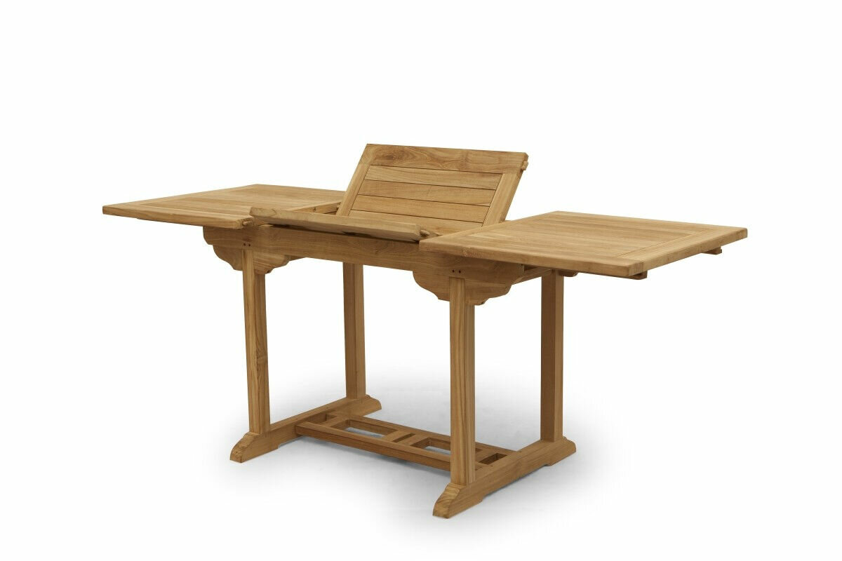 Teakhouten Tuinset Pile - Uitschuifbare Tuintafel 150-200cm - Inclusief 6 Stapelbare Stoelen - view 3