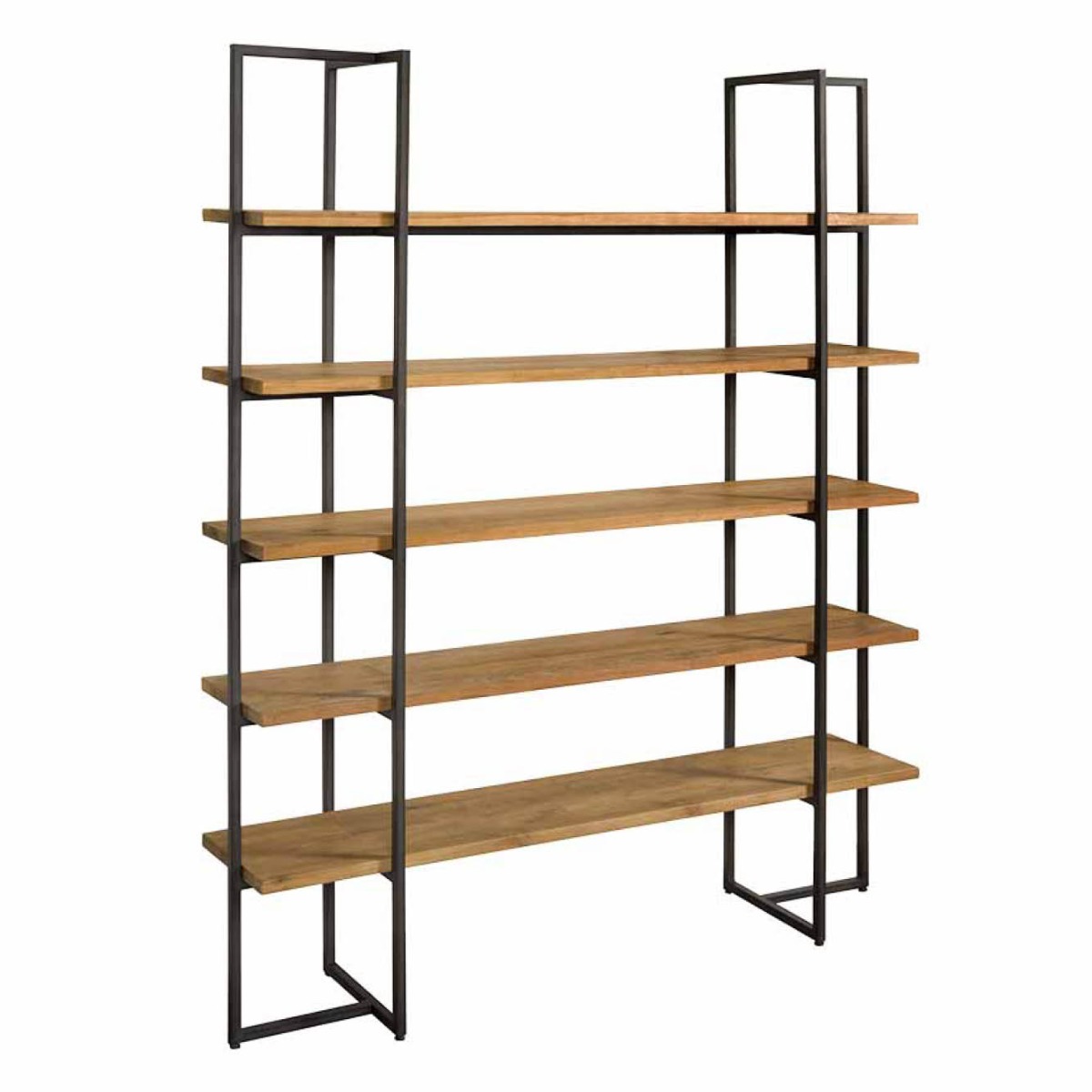 Felino boekenkast 155 cm – Gerecycled teakhout met white wash afwerking, metalen omlijsting en slanke poten. Stijlvol industrieel design. - view 3