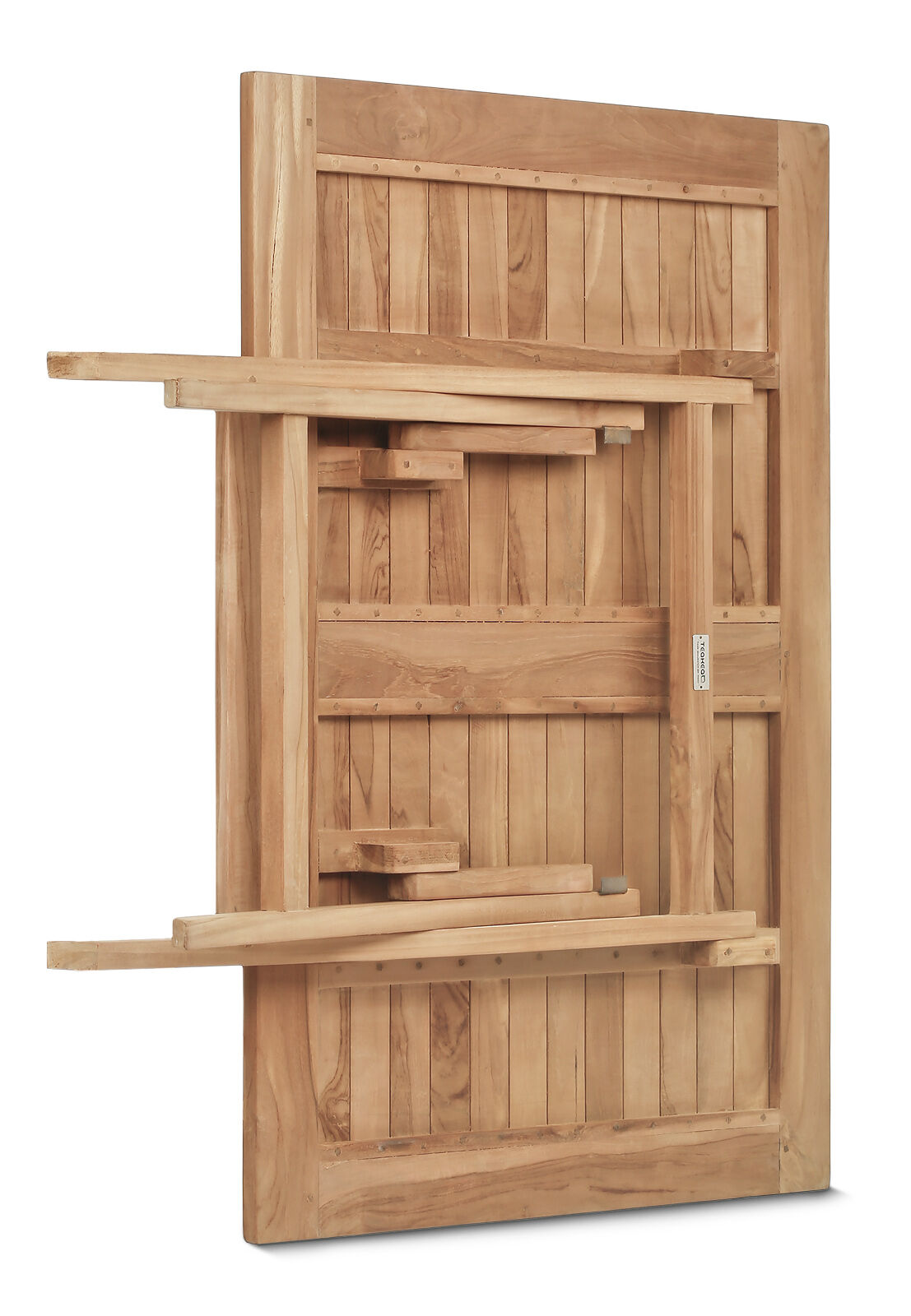 Teakhouten klaptafel van massief teak, vouwbare tuintafel met formaat 120x70x75 cm - view 4
