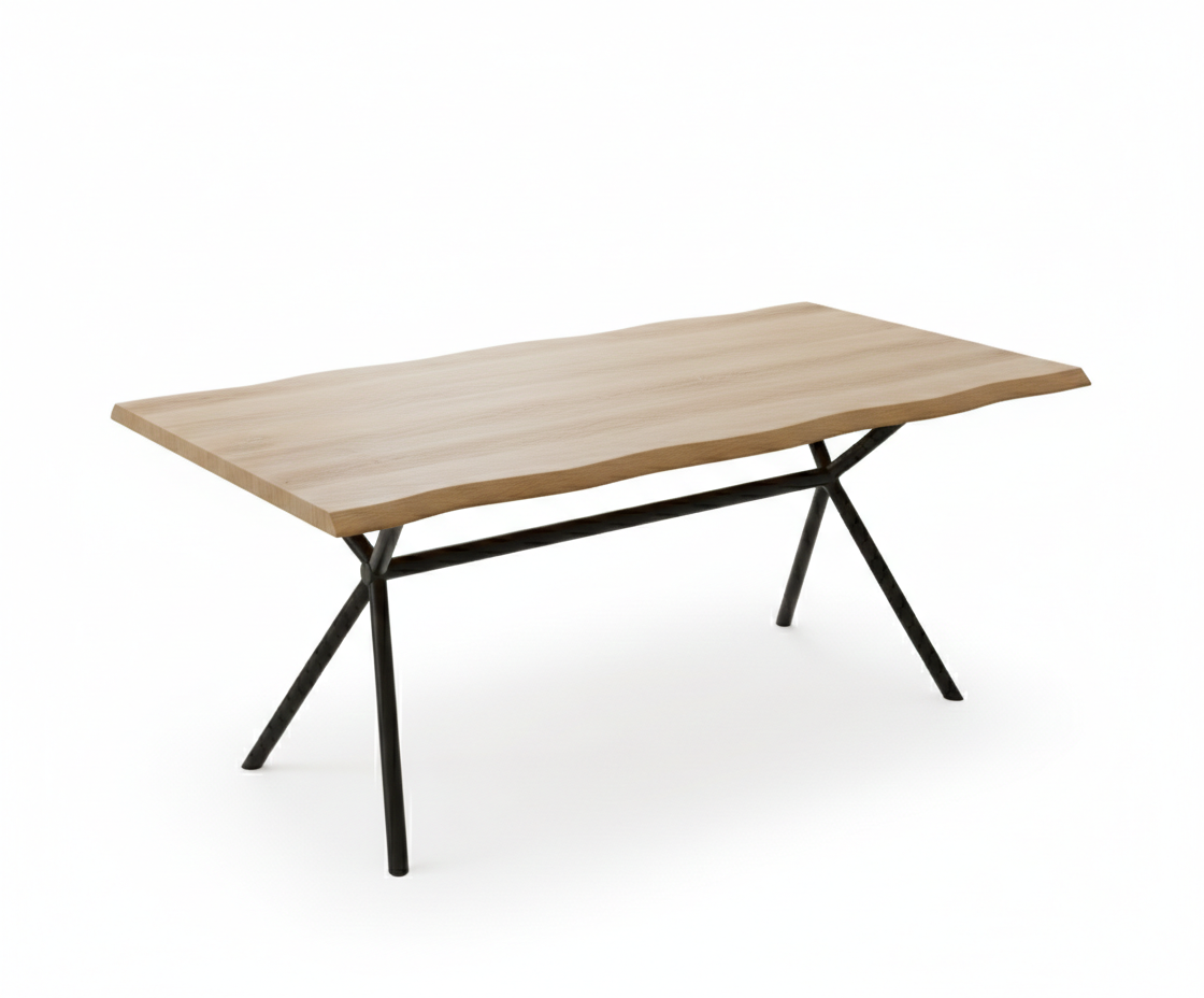 Eiken Boomstam Eettafel | Slab Edged-Rex Long Roundline Exclusive - view 3