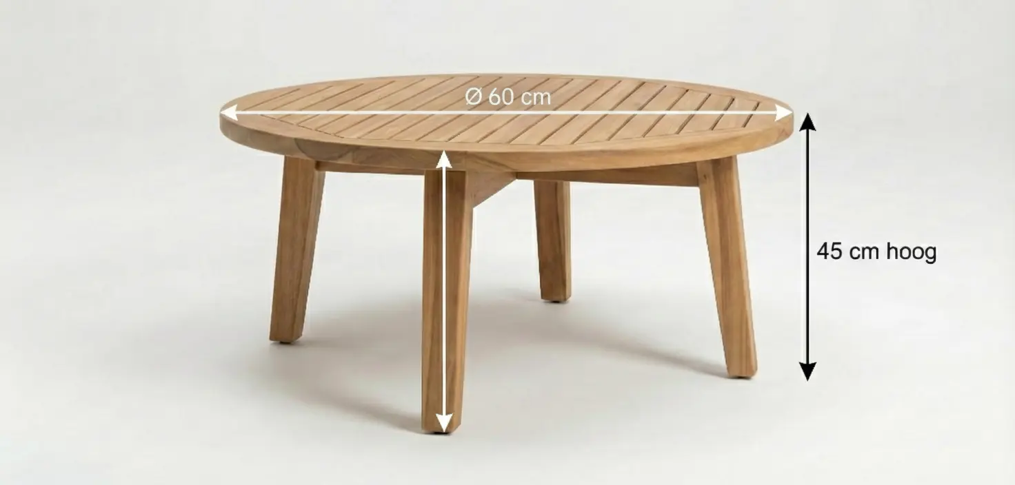 Ronde tuin salontafel 60 cm x 45 - alternate view