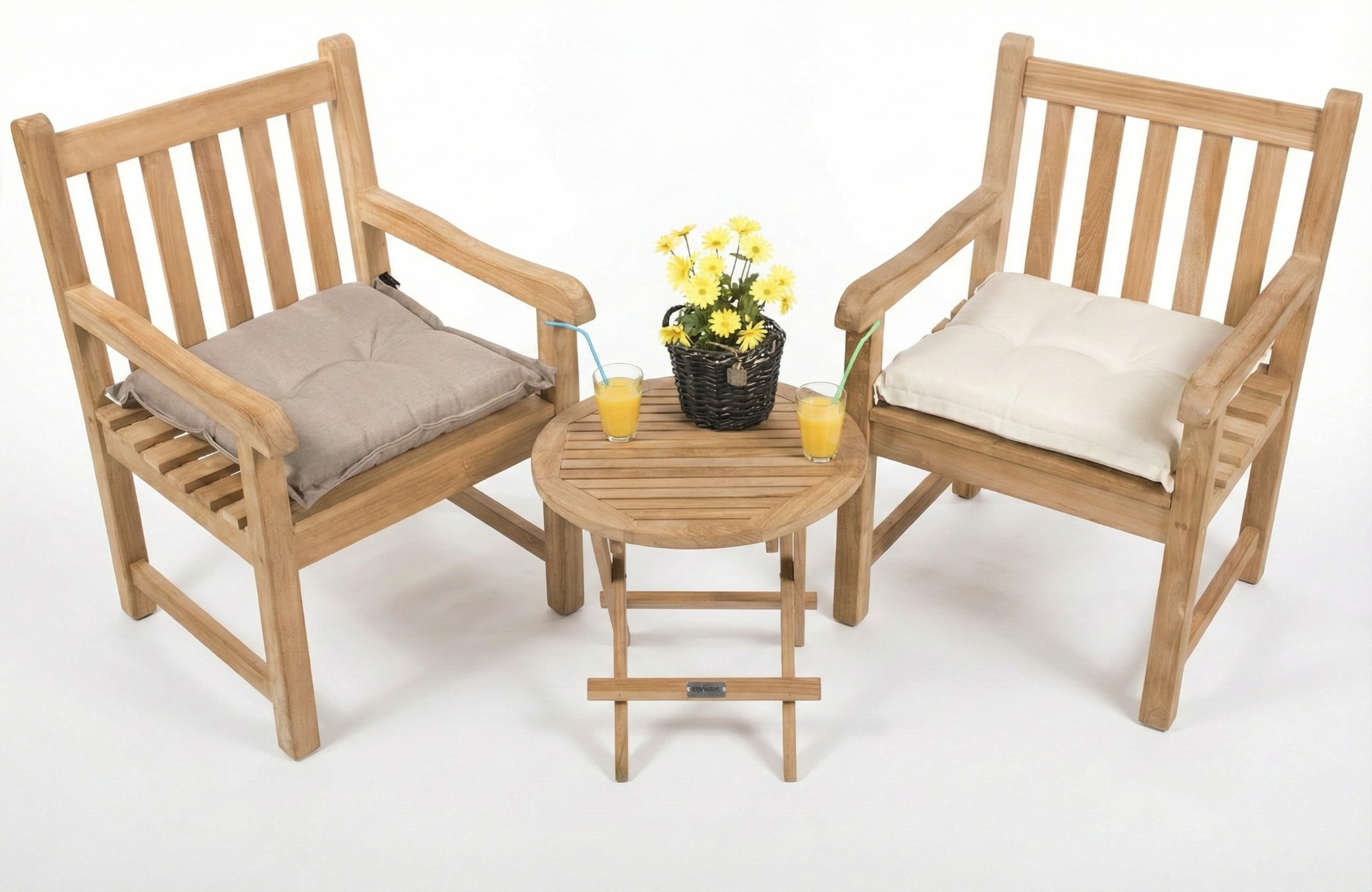 Teakea Balkony Bistro Set – FSC® Teak – Tafel Ø50cm & 2 Windsor Stoelen - view 3