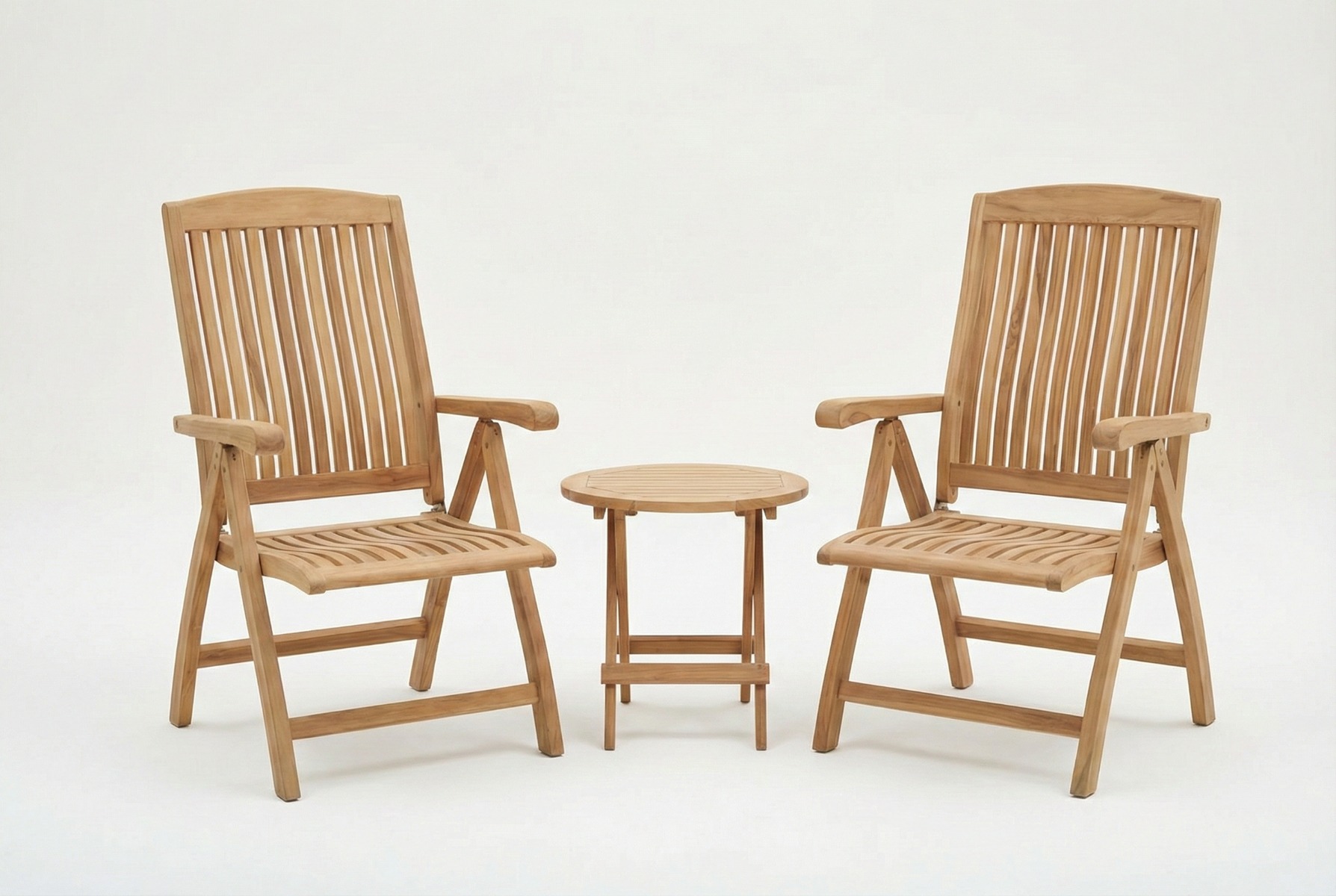Teakea Linda Tuinset – 2 Verstelbare Stoelen & Rondo Tafel Ø50 – FSC® Teak - alternate view