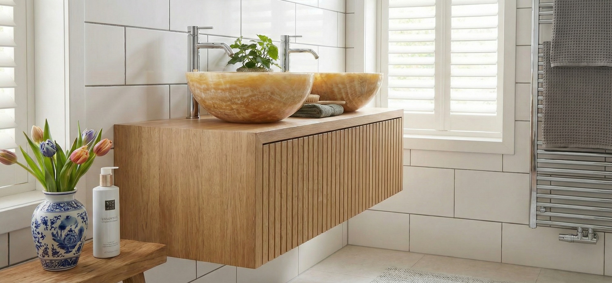 Linea Eiken Badmeubel met Lattenfront | Maatwerk uit Tolbert - alternate view