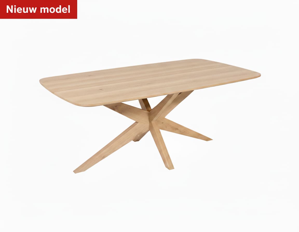 Deze stijlvolle eettafel vormt het rustgevende middelpunt van een modern interieur, waar natuurlijk hout en minimalistisch design samenkomen voor een warme sfeer. De centrale pootopstelling biedt maximale beenruimte en een luchtige uitstraling, perfect vo - view 3