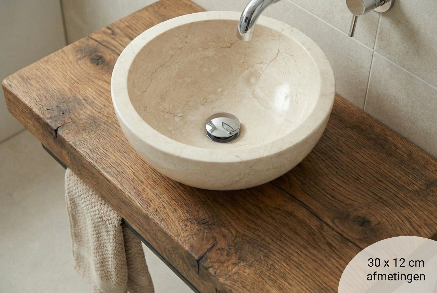 Blanco Mini fontein waskom van wit marmer, ronde waskom met diameter van 30 cm - alternate view Blanco Mini fontein waskom van wit marmer, ronde waskom met diameter van 30 cm - alternate view