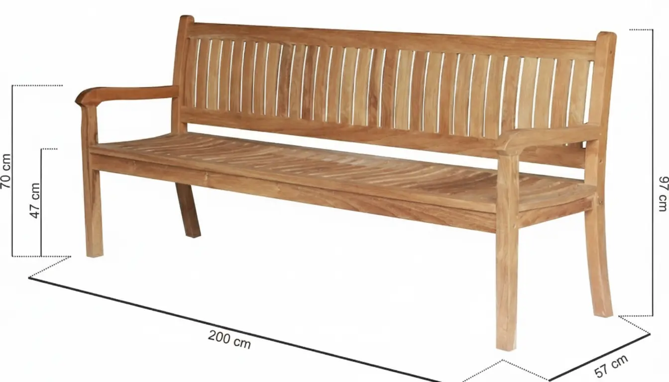 Beaufort teak tuinbank geplaatst in tuin of op terras als ruime zitbank voor buiten - view 4