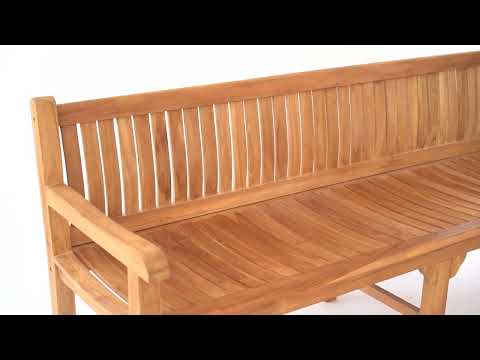 Balmoral teakhouten tuinbank van massief teak, extra brede zitbank met een breedte van 220 cm - alternate view