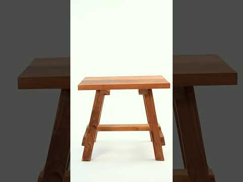 teakhouten kruk massief badkamer - alternate view