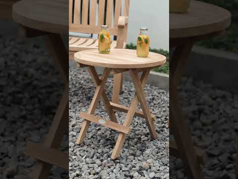 Rond Teak Houten Klaptafeltje | Inklapbaar Ø 50 | Rondo Tuintafeltje  - view 3