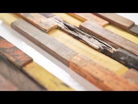Bohemian teak plakhout 3D wandpanelen doos 10 stuks FSC - view 3