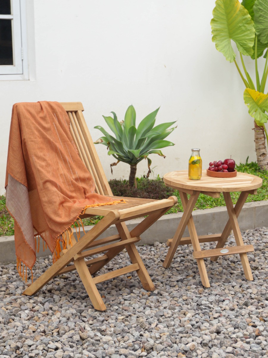 Inklapbare Teakhouten Tuinstoelen | set van Twee  - view 3