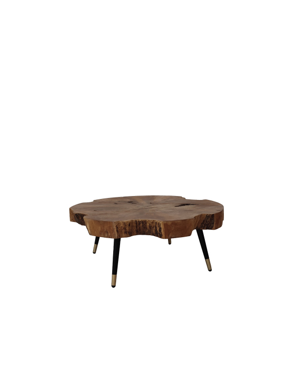 Teakhouten Boomstam Salontafel 80 Rond  - salontafel80rond - alternate view