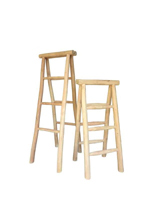 Teakhouten decoratieladder 100 cm hoog - view 3