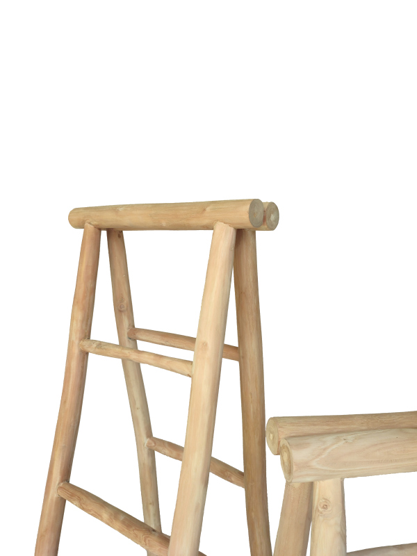 Teakhouten decoratieladder 100 cm hoog - view 4