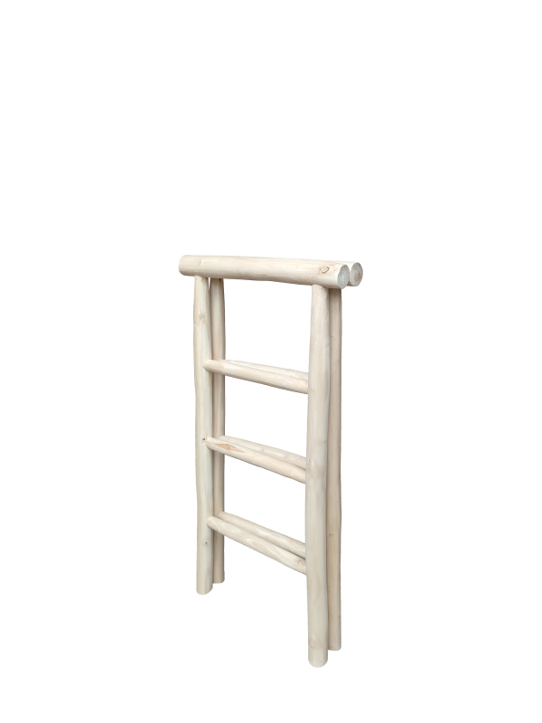 Vouwbare decoratie ladder 100 cm hoog teakhout - view 4