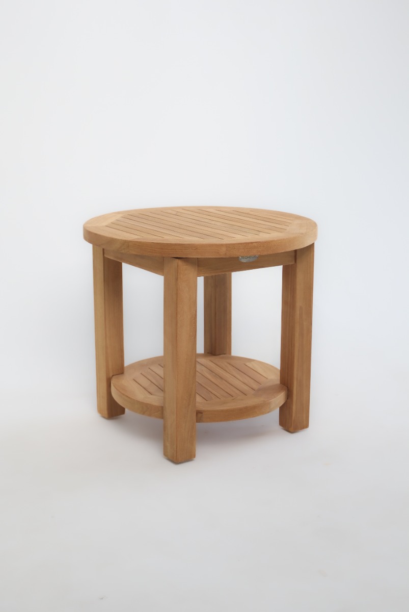 Salontafel teakhout 50 rond met onderblad tuintafeltje FSC teak - alternate view