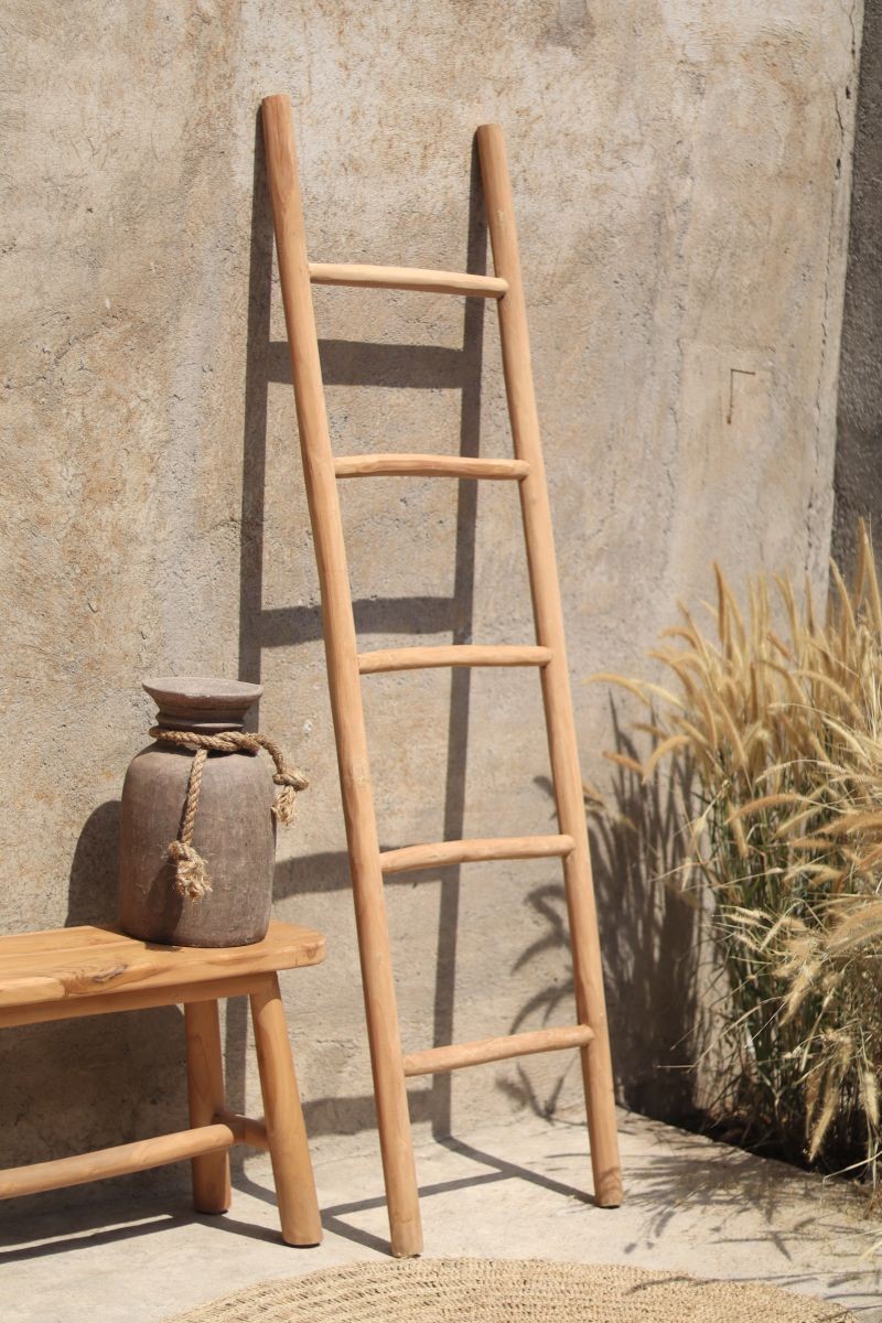 Teakhouten deoc-ladder hangplantjes - view 3