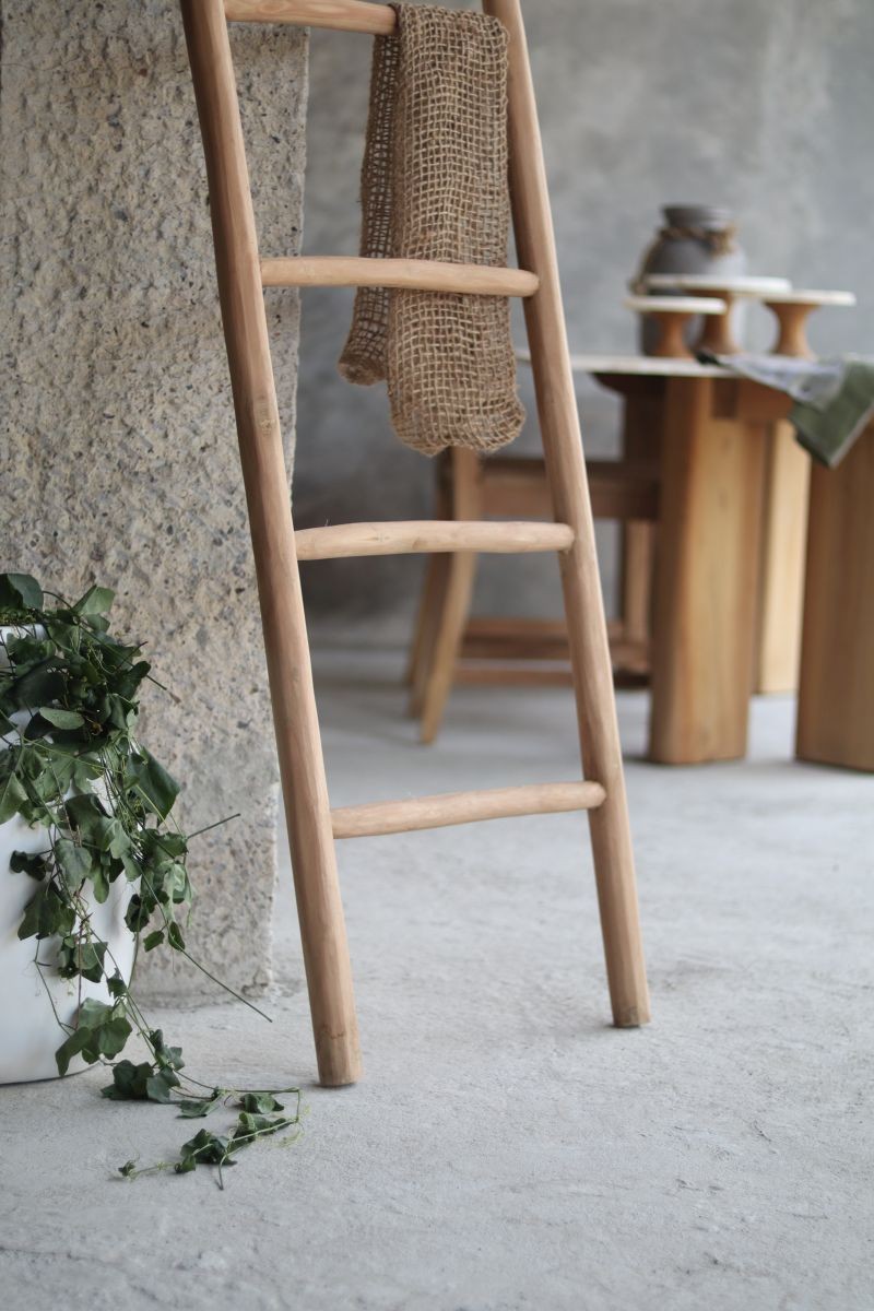 Teakhouten deoc-ladder hangplantjes - view 4
