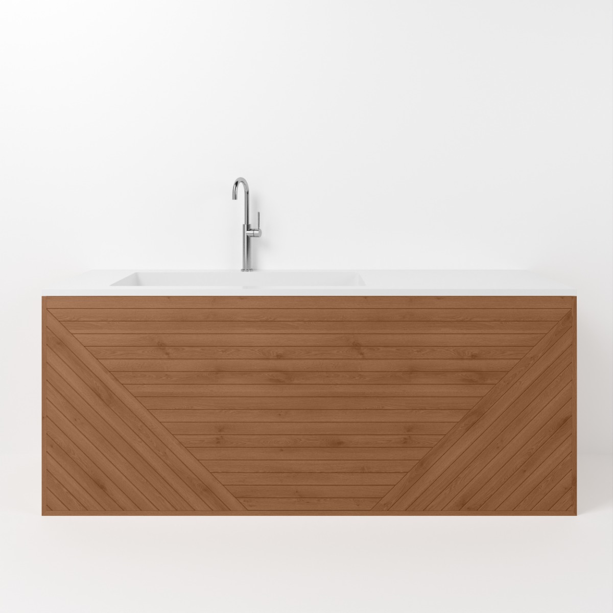 Shapes eiken badmeubel van massief eikenhout met factor wastafel, strak en modern ontwerp - view 3
