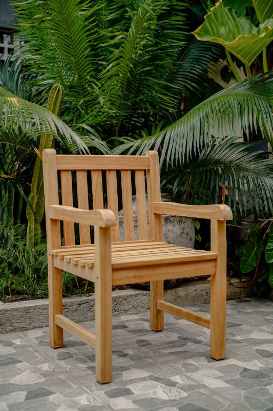 Teakea Windsor Tuinstoel | Vaste Armstoel | Massief FSC Teak - view 4