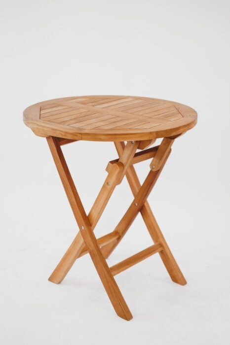 Teakea tuinset met 2 Pile stapelbare teakstoelen en ronde inklapbare tafel Ø70 cm – FSC teak set voor balkon of terras



 - alternate view