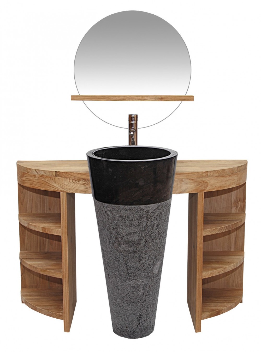 Teakea Pedestal - Teakhouten Badmeubel met Wastafelzuil -  80x40x80 - DEV-ENKEL-DRSSR-PED-80x40x80 - alternate view