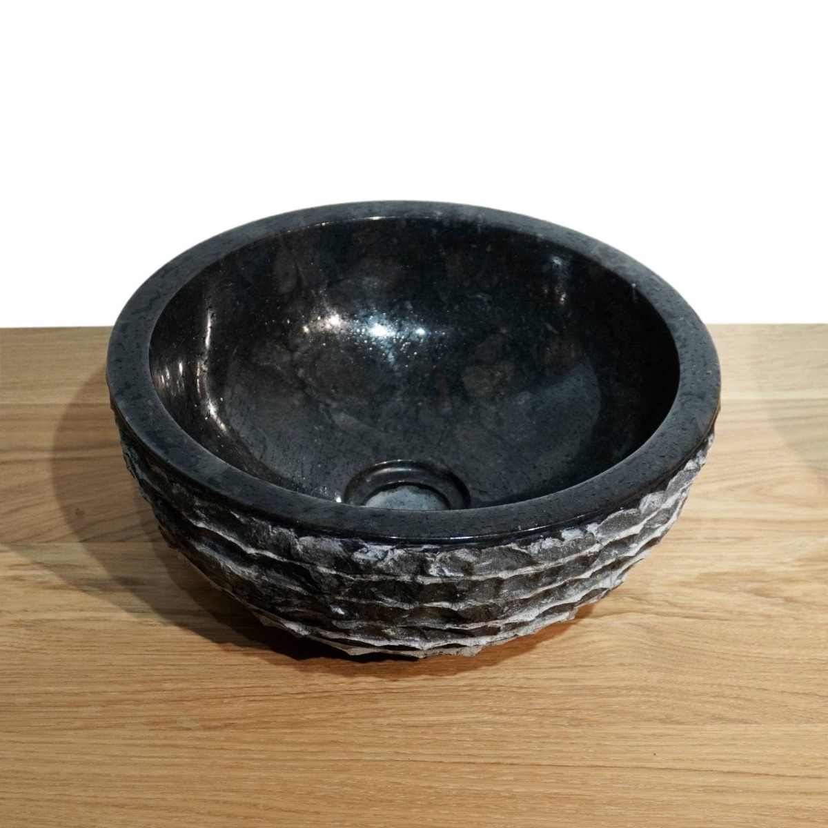 Zwart Marmeren Waskom Mini  - Oblique | 30x14.5/10.5 - BMAM-BLACK-MINI - alternate view
