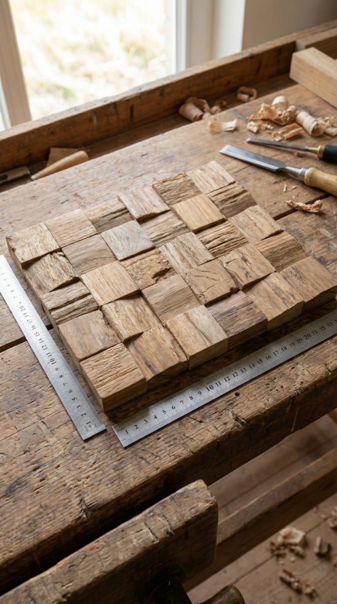 Teak wandpaneel Rustiek Recycled hout - view 3