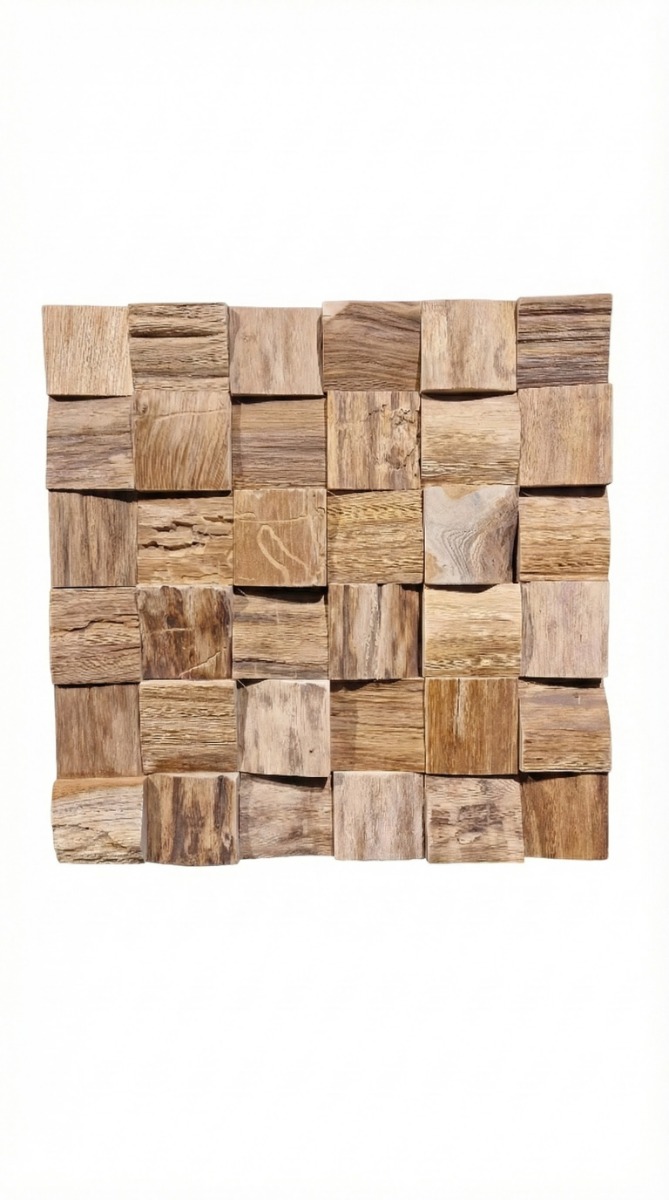 Teak wandpaneel Rustiek Recycled hout - view 4