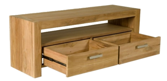 Cube - Teak TV Meubel | 150x47x55 - Strak design - alternate view