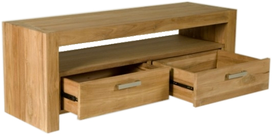 Cube - Teak TV Meubel | 150x47x55 - Strak design - view 3
