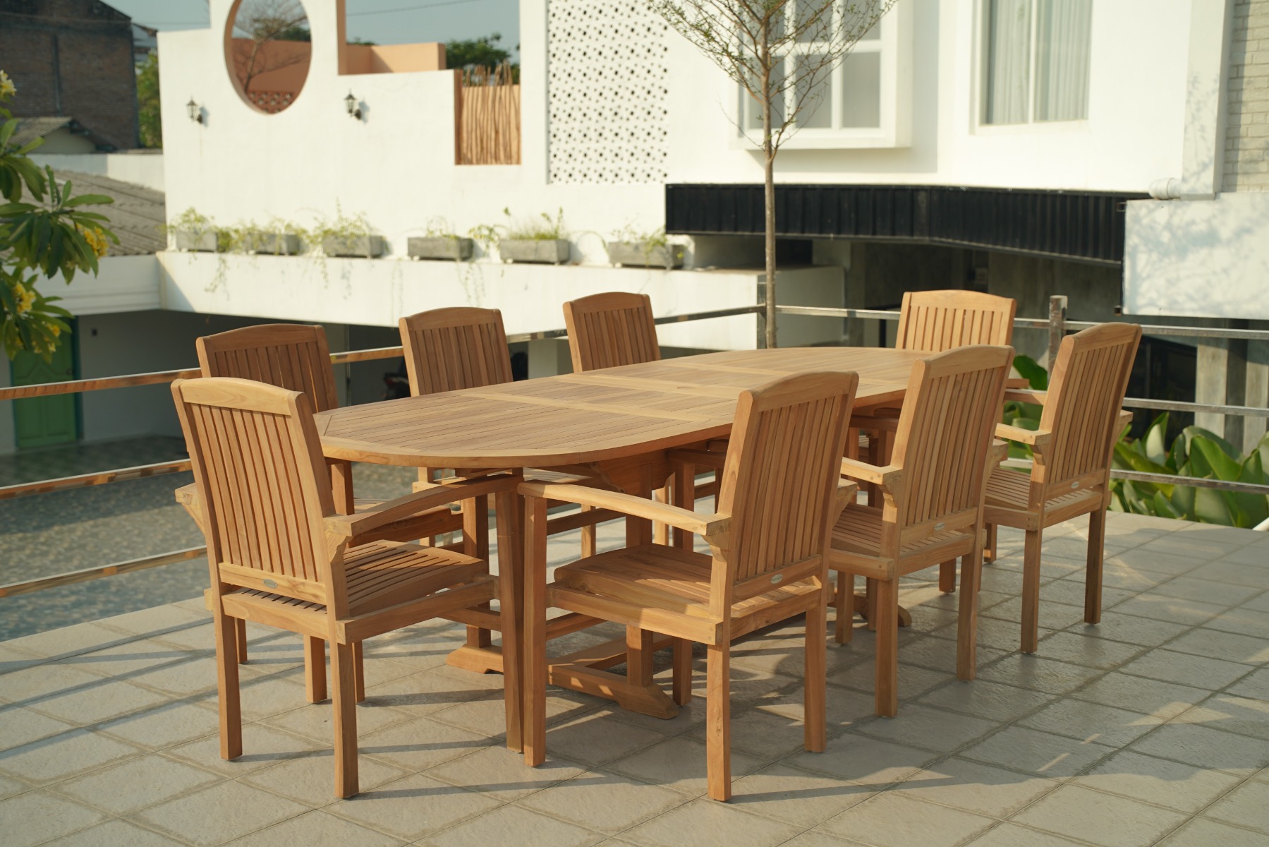 Tuintafel Teak Ovaal | Uitschuifbaar 150<>200x100x75 - view 3