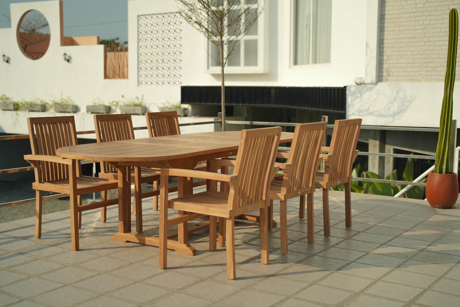 Tuintafel Teak Ovaal | Uitschuifbaar 150<>200x100x75 - view 4