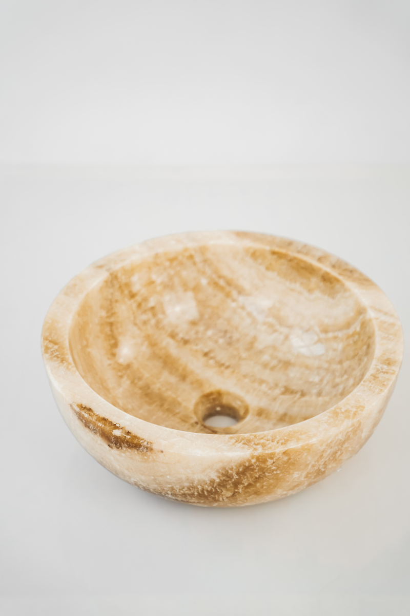 Waskom onyx natuursteen  40 cm rond  - view 4
