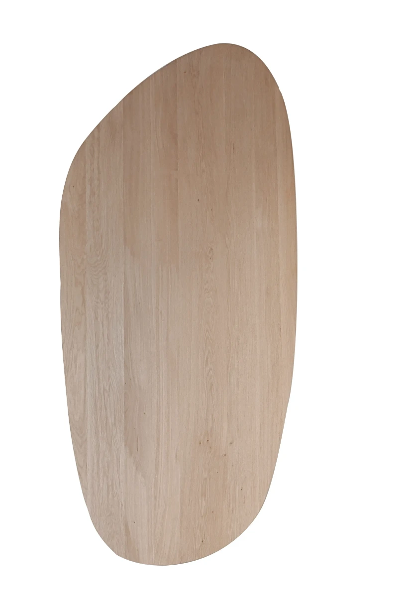 Eiken Eettafel Pebble – Organisch Massief Eiken met Taps Toelopende Houten Spinpoot - alternate view