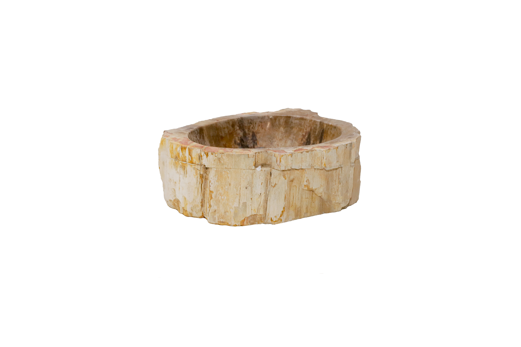 Versteende houten waskom Teakea 38x31x14 cm - compact, natuurlijk en stijlvol badkamerdesign. - alternate view