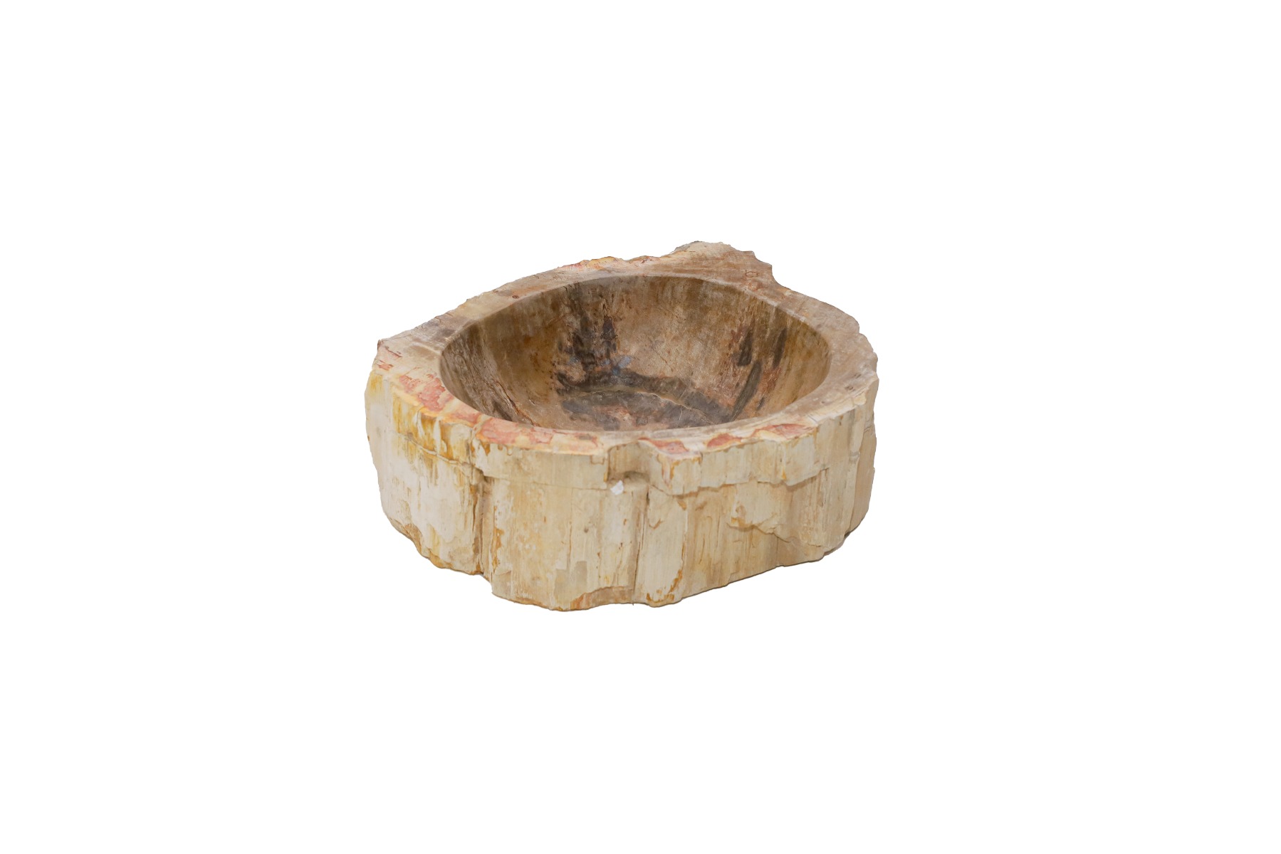 Versteende houten waskom Teakea 38x31x14 cm - compact, natuurlijk en stijlvol badkamerdesign. - view 3