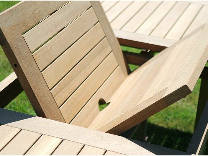 Teakhouten Tuinset Pile - Uitschuifbare Tuintafel 150-200cm - Inclusief 6 Stapelbare Stoelen - view 4