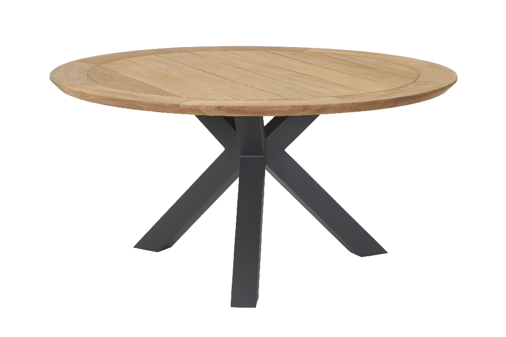 Talo industriële tuintafel met matrixpoot, robuuste buitentafel met formaat 150x150x75 cm - alternate view