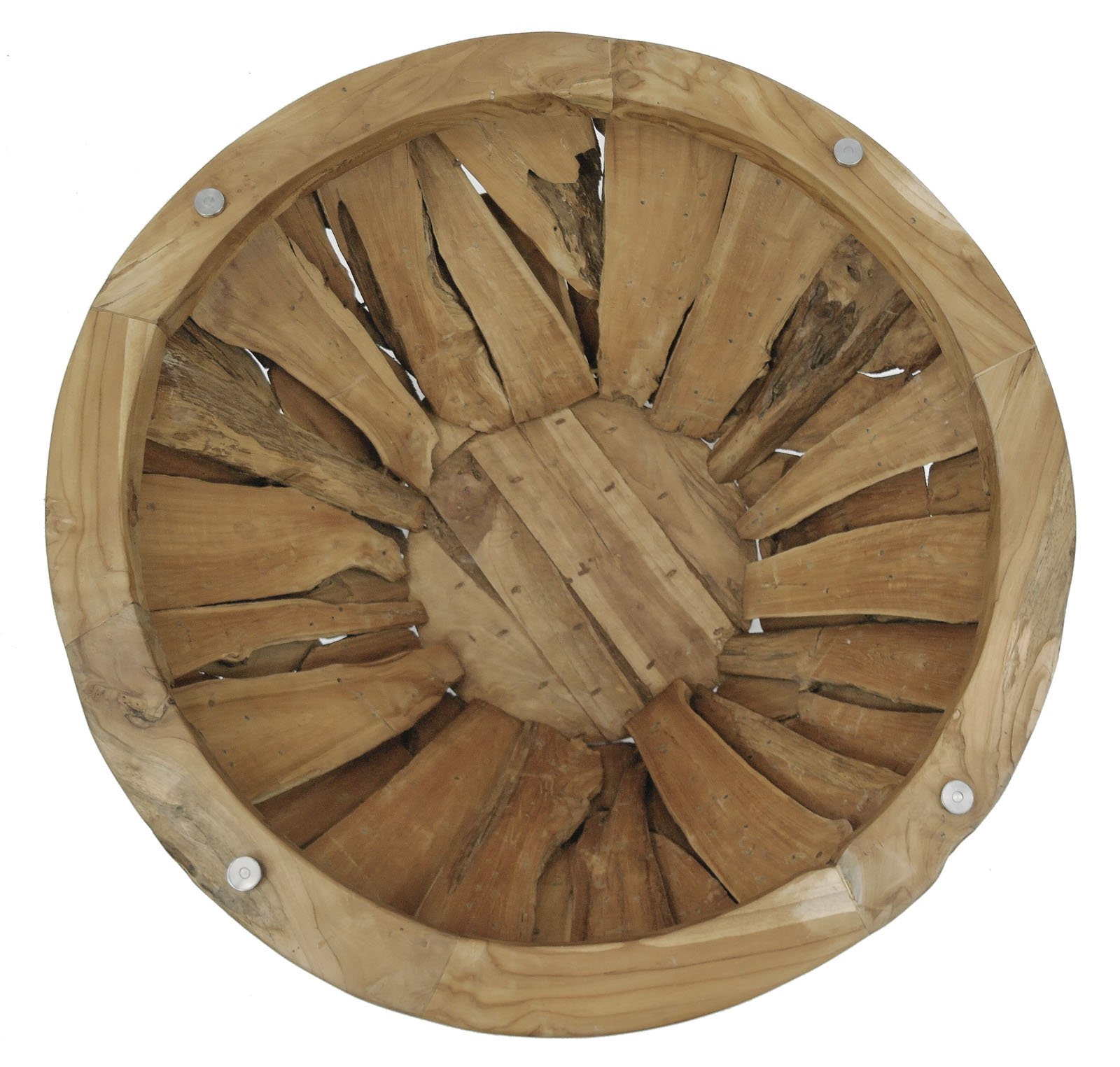ROOT | Teak Wortel Salontafel met glas | Rond | 80x45 - DEV-ROOT-CT-BOWL-70-45 - view 3