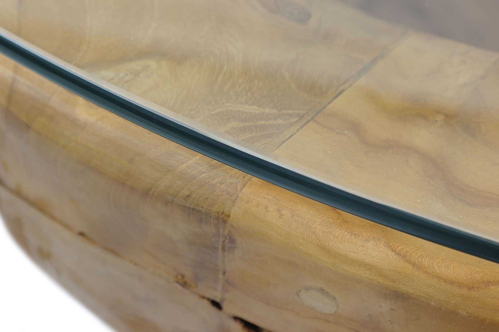 ROOT | Teak Wortel Salontafel met glas | Rond | 90x45 - DEV-ROOT-CT-BOWL-80-45 - view 3
