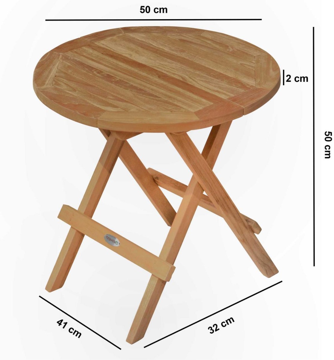 Rond Teak Houten Klaptafeltje | Inklapbaar Ø 50 | Rondo Tuintafeltje  - view 4