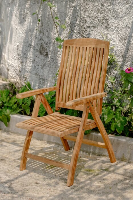 Teakea Teakhouten Tuinset met 2 verstelbare Linda standenstoelen en vierkante tafel van 100x100 cm – buitenmeubelen van teak

 - view 4