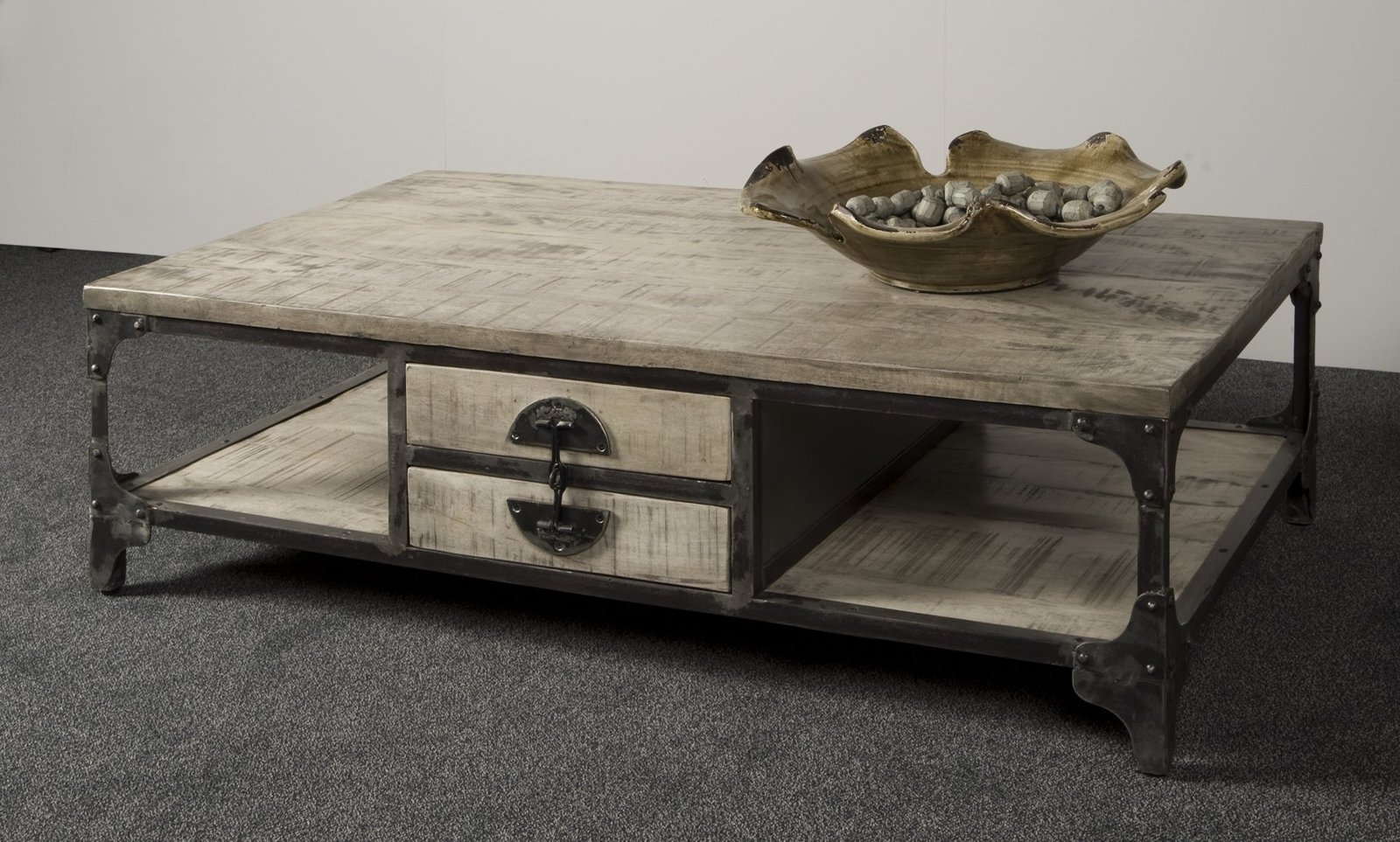 Basto Salontafel Grijs | 4 laden | 135x75x45 - TWR-IF1084 - alternate view