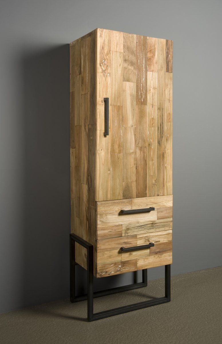Potenza Cabinet 1 deur Greep rechts |  2 laden | 66x45x190 - TWR-PF0102 - alternate view